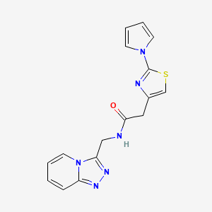 molecular formula C16H14N6OS B11128558 2-[2-(1H-pyrrol-1-yl)-1,3-thiazol-4-yl]-N-([1,2,4]triazolo[4,3-a]pyridin-3-ylmethyl)acetamide 