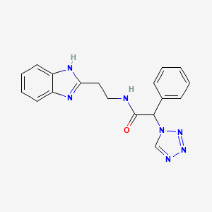 molecular formula C18H17N7O B11128570 N-[2-(1H-benzimidazol-2-yl)ethyl]-2-phenyl-2-(1H-tetrazol-1-yl)acetamide 