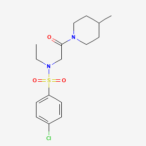 4-chloro-N-ethyl-N-[2-(4-methylpiperidin-1-yl)-2-oxoethyl]benzenesulfonamide