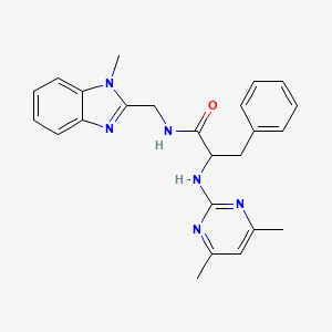 2-[(4,6-dimethyl-2-pyrimidinyl)amino]-N-[(1-methyl-1H-1,3-benzimidazol-2-yl)methyl]-3-phenylpropanamide