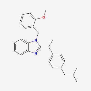 molecular formula C27H30N2O B11128627 1-(2-methoxybenzyl)-2-{1-[4-(2-methylpropyl)phenyl]ethyl}-1H-benzimidazole 