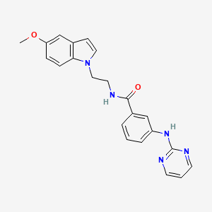 molecular formula C22H21N5O2 B11128628 N-[2-(5-methoxy-1H-indol-1-yl)ethyl]-3-(2-pyrimidinylamino)benzamide 