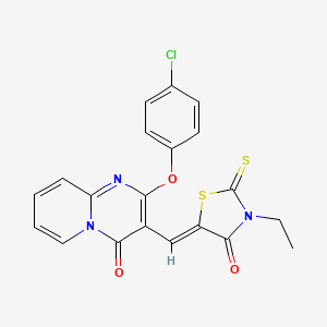 2-(4-chlorophenoxy)-3-[(Z)-(3-ethyl-4-oxo-2-thioxo-1,3-thiazolidin-5-ylidene)methyl]-4H-pyrido[1,2-a]pyrimidin-4-one