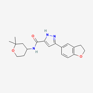 5-(2,3-dihydro-1-benzofuran-5-yl)-N-(2,2-dimethyltetrahydro-2H-pyran-4-yl)-1H-pyrazole-3-carboxamide