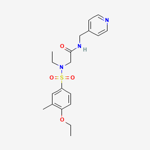 molecular formula C19H25N3O4S B11128639 2-[(4-Ethoxy-3-methyl-benzenesulfonyl)-ethyl-amino]-N-pyridin-4-ylmethyl-acetamide 