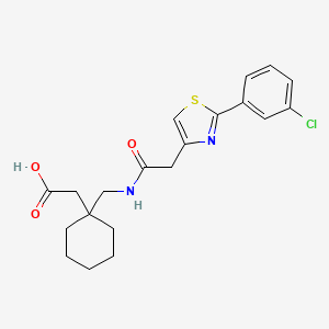 {1-[({[2-(3-Chlorophenyl)-1,3-thiazol-4-yl]acetyl}amino)methyl]cyclohexyl}acetic acid