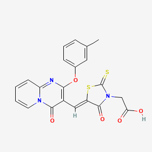 [(5Z)-5-{[2-(3-methylphenoxy)-4-oxo-4H-pyrido[1,2-a]pyrimidin-3-yl]methylidene}-4-oxo-2-thioxo-1,3-thiazolidin-3-yl]acetic acid