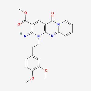 Methyl 7-[2-(3,4-dimethoxyphenyl)ethyl]-6-imino-2-oxo-1,7,9-triazatricyclo[8.4.0.0^{3,8}]tetradeca-3(8),4,9,11,13-pentaene-5-carboxylate