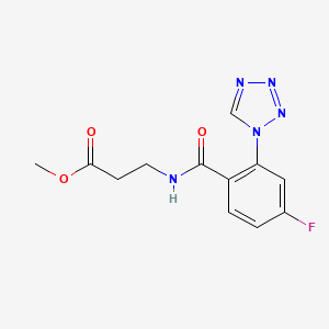 molecular formula C12H12FN5O3 B11128682 methyl N-[4-fluoro-2-(1H-tetrazol-1-yl)benzoyl]-beta-alaninate 