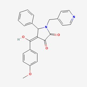 molecular formula C24H20N2O4 B11128728 3-hydroxy-4-[(4-methoxyphenyl)carbonyl]-5-phenyl-1-(pyridin-4-ylmethyl)-1,5-dihydro-2H-pyrrol-2-one 