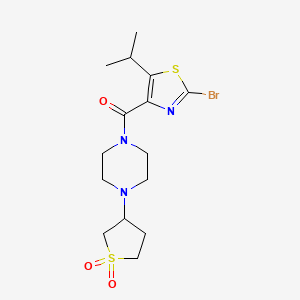 molecular formula C15H22BrN3O3S2 B11128747 [2-Bromo-5-(propan-2-yl)-1,3-thiazol-4-yl][4-(1,1-dioxidotetrahydrothiophen-3-yl)piperazin-1-yl]methanone 