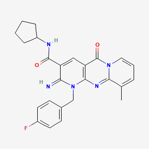 N-cyclopentyl{1-[(4-fluorophenyl)methyl]-2-imino-10-methyl-5-oxo(1,6-dihydropy ridino[2,3-d]pyridino[1,2-a]pyrimidin-3-yl)}carboxamide