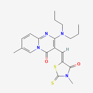 2-(dipropylamino)-7-methyl-3-[(Z)-(3-methyl-4-oxo-2-thioxo-1,3-thiazolidin-5-ylidene)methyl]-4H-pyrido[1,2-a]pyrimidin-4-one