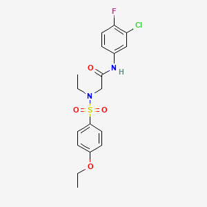 molecular formula C18H20ClFN2O4S B11128772 N-(3-chloro-4-fluorophenyl)-N~2~-[(4-ethoxyphenyl)sulfonyl]-N~2~-ethylglycinamide 