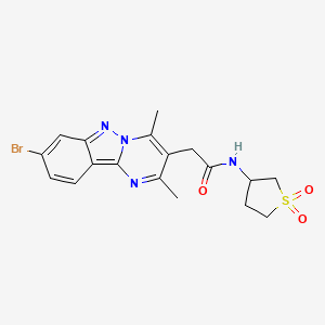 molecular formula C18H19BrN4O3S B11128787 2-(8-bromo-2,4-dimethylpyrimido[1,2-b]indazol-3-yl)-N-(1,1-dioxidotetrahydrothiophen-3-yl)acetamide 