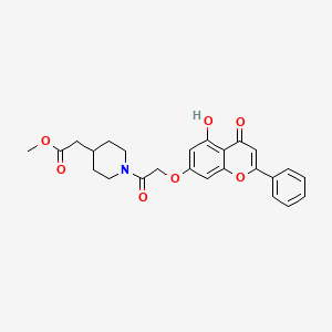 methyl (1-{[(5-hydroxy-4-oxo-2-phenyl-4H-chromen-7-yl)oxy]acetyl}piperidin-4-yl)acetate