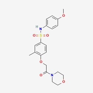 molecular formula C20H24N2O6S B11128810 N-(4-methoxyphenyl)-3-methyl-4-[2-(morpholin-4-yl)-2-oxoethoxy]benzenesulfonamide 