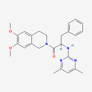 1-(6,7-dimethoxy-3,4-dihydroisoquinolin-2(1H)-yl)-2-[(4,6-dimethylpyrimidin-2-yl)amino]-3-phenylpropan-1-one