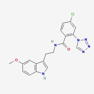 4-chloro-N-[2-(5-methoxy-1H-indol-3-yl)ethyl]-2-(1H-1,2,3,4-tetraazol-1-yl)benzamide