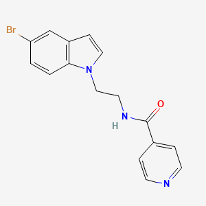 molecular formula C16H14BrN3O B11128868 N-[2-(5-bromo-1H-indol-1-yl)ethyl]isonicotinamide 