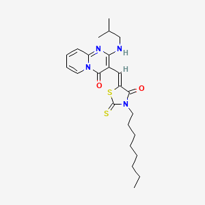 2-[(2-methylpropyl)amino]-3-[(Z)-(3-octyl-4-oxo-2-thioxo-1,3-thiazolidin-5-ylidene)methyl]-4H-pyrido[1,2-a]pyrimidin-4-one