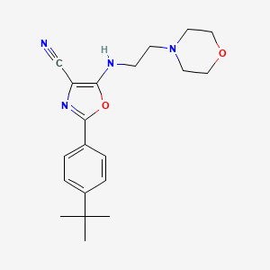 2-(4-Tert-butylphenyl)-5-{[2-(morpholin-4-yl)ethyl]amino}-1,3-oxazole-4-carbonitrile