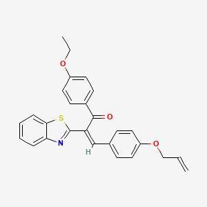 molecular formula C27H23NO3S B11128920 (2E)-2-(1,3-benzothiazol-2-yl)-1-(4-ethoxyphenyl)-3-[4-(prop-2-en-1-yloxy)phenyl]prop-2-en-1-one 