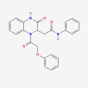 2-[3-oxo-1-(2-phenoxyacetyl)-1,2,3,4-tetrahydroquinoxalin-2-yl]-N-phenylacetamide