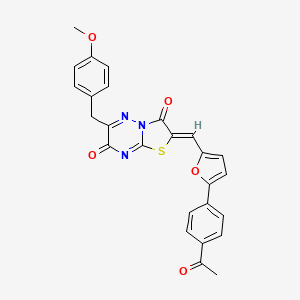 (2Z)-2-{[5-(4-acetylphenyl)furan-2-yl]methylidene}-6-(4-methoxybenzyl)-7H-[1,3]thiazolo[3,2-b][1,2,4]triazine-3,7(2H)-dione