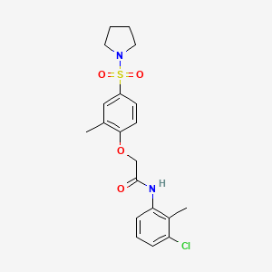 N-(3-Chloro-2-methylphenyl)-2-[2-methyl-4-(pyrrolidine-1-sulfonyl)phenoxy]acetamide