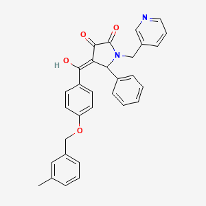 molecular formula C31H26N2O4 B11129005 3-hydroxy-4-({4-[(3-methylbenzyl)oxy]phenyl}carbonyl)-5-phenyl-1-(pyridin-3-ylmethyl)-1,5-dihydro-2H-pyrrol-2-one 