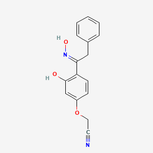 {3-hydroxy-4-[(1E)-N-hydroxy-2-phenylethanimidoyl]phenoxy}acetonitrile