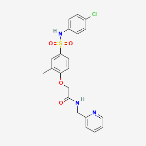 molecular formula C21H20ClN3O4S B11129018 2-{4-[(4-chlorophenyl)sulfamoyl]-2-methylphenoxy}-N-(pyridin-2-ylmethyl)acetamide 