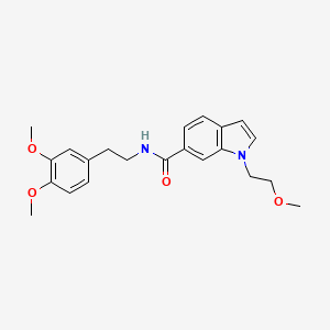 molecular formula C22H26N2O4 B11129026 N-(3,4-dimethoxyphenethyl)-1-(2-methoxyethyl)-1H-indole-6-carboxamide 