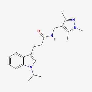 3-(1-isopropyl-1H-indol-3-yl)-N-[(1,3,5-trimethyl-1H-pyrazol-4-yl)methyl]propanamide