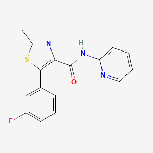 molecular formula C16H12FN3OS B11129070 5-(3-fluorophenyl)-2-methyl-N-(2-pyridyl)-1,3-thiazole-4-carboxamide 