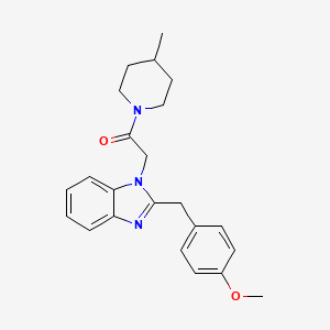 molecular formula C23H27N3O2 B11129075 2-[2-(4-methoxybenzyl)-1H-benzimidazol-1-yl]-1-(4-methylpiperidin-1-yl)ethanone 