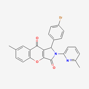 molecular formula C24H17BrN2O3 B11129083 1-(4-Bromophenyl)-7-methyl-2-(6-methylpyridin-2-yl)-1,2-dihydrochromeno[2,3-c]pyrrole-3,9-dione 