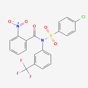 N-[(4-chlorophenyl)sulfonyl]-2-nitro-N-[3-(trifluoromethyl)phenyl]benzamide