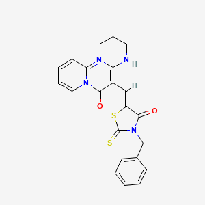 molecular formula C23H22N4O2S2 B11129104 3-[(Z)-(3-benzyl-4-oxo-2-thioxo-1,3-thiazolidin-5-ylidene)methyl]-2-[(2-methylpropyl)amino]-4H-pyrido[1,2-a]pyrimidin-4-one 