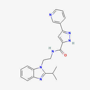 N-{2-[2-(propan-2-yl)-1H-benzimidazol-1-yl]ethyl}-5-(pyridin-3-yl)-1H-pyrazole-3-carboxamide