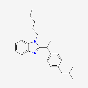 molecular formula C24H32N2 B11129112 2-{1-[4-(2-methylpropyl)phenyl]ethyl}-1-pentyl-1H-benzimidazole 