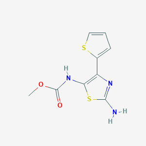 molecular formula C9H9N3O2S2 B11129137 Methyl [2-amino-4-(thiophen-2-yl)-1,3-thiazol-5-yl]carbamate 