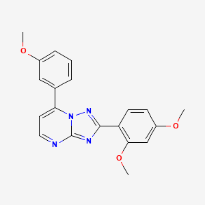 molecular formula C20H18N4O3 B11129158 2-(2,4-Dimethoxyphenyl)-7-(3-methoxyphenyl)[1,2,4]triazolo[1,5-a]pyrimidine 