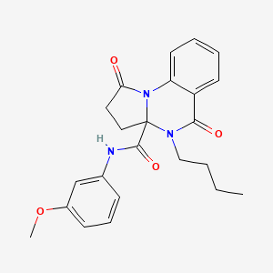 molecular formula C23H25N3O4 B11129163 4-butyl-N-(3-methoxyphenyl)-1,5-dioxo-2,3,4,5-tetrahydropyrrolo[1,2-a]quinazoline-3a(1H)-carboxamide 