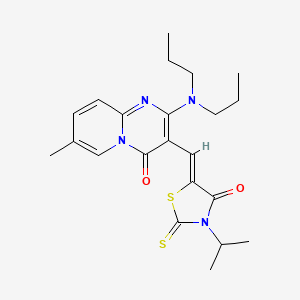 molecular formula C22H28N4O2S2 B11129186 5-{(Z)-1-[2-(dipropylamino)-7-methyl-4-oxo-4H-pyrido[1,2-a]pyrimidin-3-yl]methylidene}-3-isopropyl-2-thioxo-1,3-thiazolan-4-one 