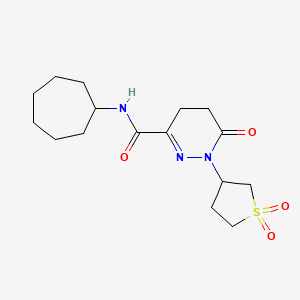 molecular formula C16H25N3O4S B11129239 N-cycloheptyl-1-(1,1-dioxidotetrahydrothiophen-3-yl)-6-oxo-1,4,5,6-tetrahydropyridazine-3-carboxamide 