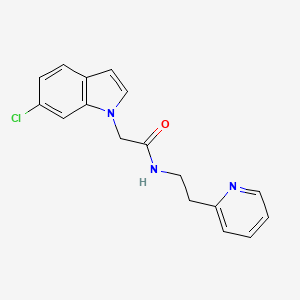 2-(6-chloro-1H-indol-1-yl)-N-[2-(2-pyridyl)ethyl]acetamide