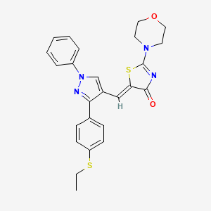 5-((Z)-1-{3-[4-(ethylsulfanyl)phenyl]-1-phenyl-1H-pyrazol-4-yl}methylidene)-2-morpholino-1,3-thiazol-4-one