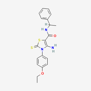 4-amino-3-(4-ethoxyphenyl)-N-(1-phenylethyl)-2-sulfanylidene-2,3-dihydro-1,3-thiazole-5-carboxamide